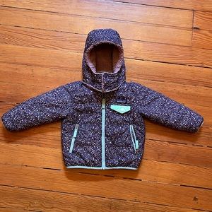 Patagonia reversible Tribbles hoody light purple and purple flowers - 2T